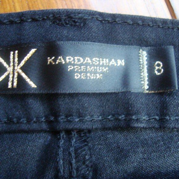 NWT KARDASHIAN Kollection Jeans Khloe Curvy Slim Bootcut Black size 8 - Picture 5 of 11